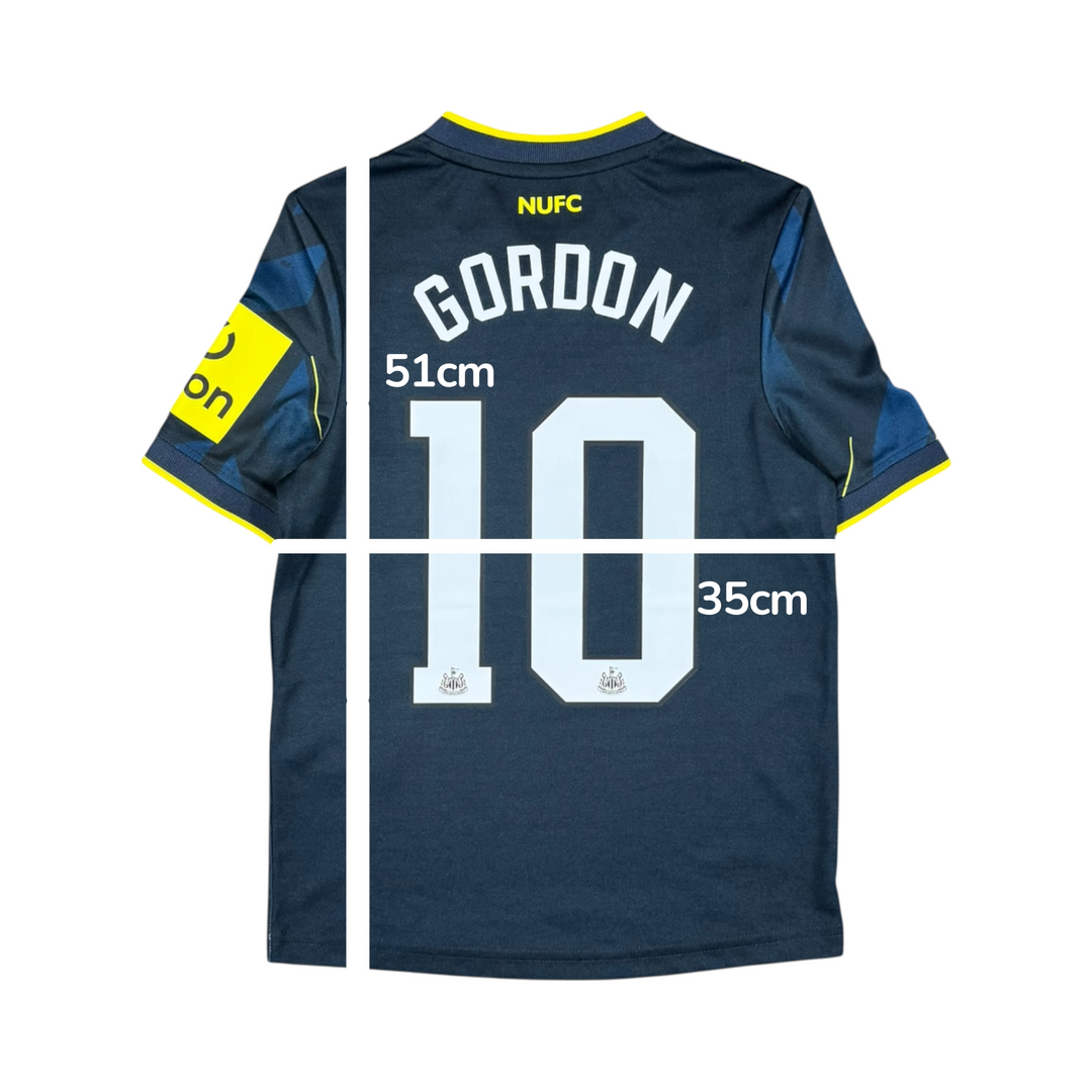 2023-24 Newcastle Third Shirt #10 GORDON - 10/10 - (7-8 Years)