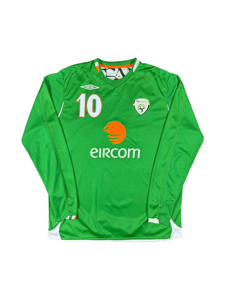 2006/08 Ireland Umbro Home Longsleeve Football Shirt #10 KEANE - 9/10 - (XL)
