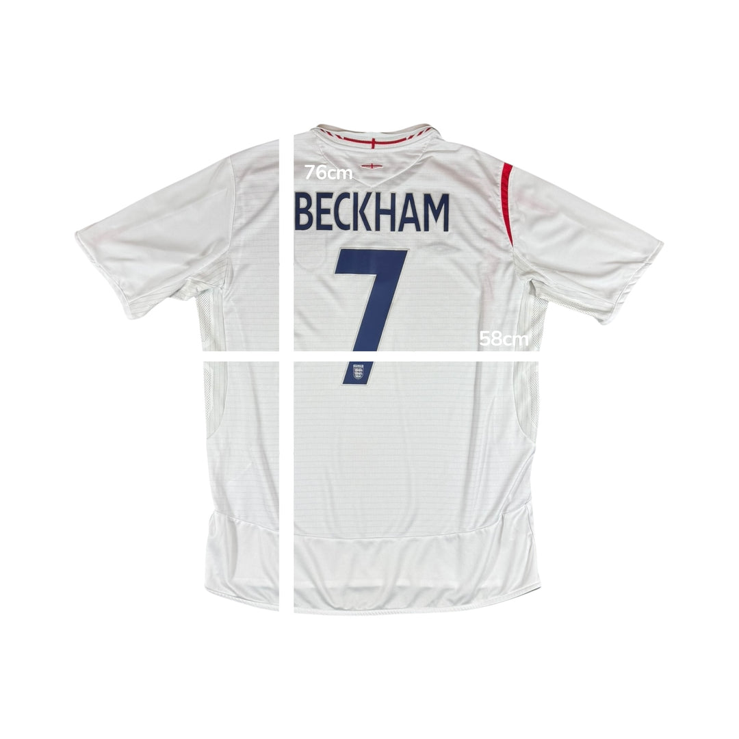 2005-07 England Umbro Home Shirt #7 BECKHAM - 9/10 - (XL)