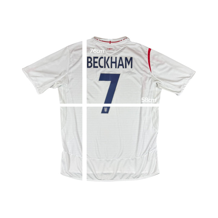2005-07 England Umbro Home Shirt #7 BECKHAM - 9/10 - (XL)