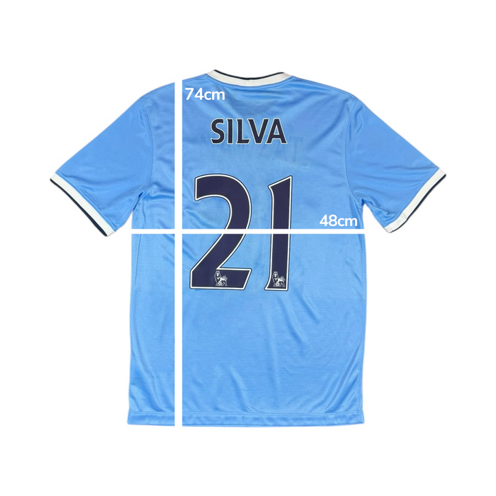 2013-14 Manchester City Home Shirt SILVA #21 - 8/10 - (M)